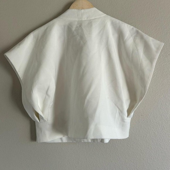 White V Neck Kimono Style Top‎ size small - Picture 2 of 5